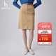 哈吉斯（HAZZYS）女裝 春秋款女士時(shí)尚H型及膝半身裙女ABQST0BAT03 米色BI S (155/68A 36)
