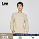 Lee品舒適版圓領(lǐng)小Logo貼布男長(cháng)袖衛衣 卡其色  XL 