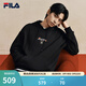 FILA 斐樂(lè )官方情侶款男女連帽衛衣2026春季新款休閑針織新年紅色上衣 正黑色-BK XL 180/100A/XL