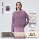 朗姿【精英衣櫥】圓領(lǐng)套頭亮片針織衫時(shí)尚通勤風(fēng)毛衣26年春季新款 丁香紫色 M