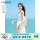 LAGOGO重工立體繡花連衣裙女拉谷谷2025年春夏新款碎花度假裙子 混色 L