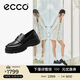 愛(ài)步（ECCO）樂(lè )福鞋 時(shí)尚厚底增高休閑皮鞋女 蹤跡30女鞋系列220723 黑色 37