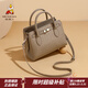 稻草人女士包包2026新款時(shí)尚牛皮手提包鱷魚(yú)紋斜挎包38婦女節禮物送老婆 大象灰-A款（牛皮）