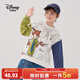 迪士尼（Disney）春秋款女童時(shí)尚衛衣2026春新款圓領(lǐng)裝兒童洋氣秋衣上衣童裝衣服 尼克綠 150 高145-155cm重70-85斤
