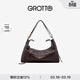 GROTTO個(gè)樂(lè )新款ArkHobo牛皮單肩包大容量通勤出游休閑手袋 黑巧棕L 金標 L