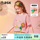 ASK JUNIOR女童純棉短袖T恤夏季薄款中大童時(shí)尚立體花朵T恤兒童上衣童裝