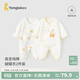 童泰嬰兒連體衣新生兒衣服四季0-6月初生寶寶哈衣爬服純棉內衣2件裝 黃色小熊 （四季款） 52cm (建議0-2個(gè)月身高50-55cm)