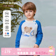 PawinPaw卡通小熊童裝25年秋冬新款男女寶圓領(lǐng)毛衣撞色插肩袖舒適 Blue藍色/50 120