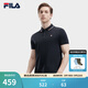 FILA 斐樂(lè )官方男子針織短袖POLO衫夏季新款時(shí)尚休閑商務(wù)上衣 傳奇藍-NV XL 180/100A