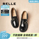 百麗（Belle）牛皮舒適樂(lè )福鞋女商場(chǎng)同款通勤百搭鞋D7E1DAA5 黑色 39 (245mm)