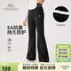 英氏（YEEHOO）女童喇叭褲兒童褲子中大童裝運動(dòng)褲瑜伽抗菌速干褲春 黑色 150