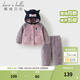 戴維貝拉（DAVE＆BELLA）【庫洛米聯(lián)名】冬裝新款女童家居服兒童毛絨睡衣兩件套寶寶衣服 凝夜紫【現貨】 110 cm（建議身高100-110cm）