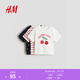 H&M2026春季新款童裝女?huà)肴b純棉T恤1320130 白色/Cherry cute 100 100/56(2-3Y)