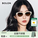 BOLON暴龍眼鏡 楊紫同款墨鏡小貓眼太陽(yáng)鏡輕盈β鈦腿女款BL5097 A92 奶白色-非偏光