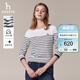 哈吉斯哈吉斯女裝 秋季款女士條紋學(xué)院休閑長(cháng)袖T恤女ABTSE0BCF05 白色WT S (155/80A 36)