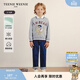 Teenie Weenie  Kids小熊童裝秋季款男童休閑索羅娜刺繡學(xué)院風(fēng)衛衣 花灰色 130 cm