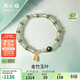 周六福5D硬金和田玉手串女金竹玉葉玉石手串Y1912408 17cm 生日禮物
