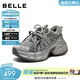 百麗（Belle）周雨彤同款藍鯨高幫老爹鞋女26夏新款商場(chǎng)厚底休閑鞋E8X1DAM6預售 灰色低幫-絨里 38