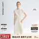 朗姿【蘭亭敘】真絲提花長(cháng)裙氣質(zhì)設計夏季新款高級感連衣裙 米白色 M
