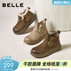 百麗（Belle）復古擦色鞋頭牛皮休閑靴女冬季新款商場(chǎng)厚底短靴E5D1DDD5 棕色 37 (235mm)