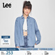 Lee舒適版翻領(lǐng)小刺繡Logo淺藍色女長(cháng)袖牛仔襯衫休閑LWT0098526DE 淺藍色 XS