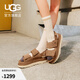 UGG夏季新款女士時(shí)尚舒適炫金系列厚底露趾魔術(shù)貼休閑涼鞋1141493 CHE | 栗色 39