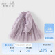 戴維貝拉兒童連衣裙春裝女童女寶寶裙子長(cháng)袖花邊網(wǎng)紗公主裙