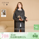 三彩【100綿羊毛】2025冬季新款連帽雙面呢大衣長(cháng)款毛呢外套M 礦石灰 L 165/88A
