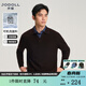 JODOLL喬頓【可機洗針織衫】質(zhì)感紋路休閑保暖厚款肌理感海鷗領(lǐng)毛衣男 深咖色 L 50