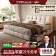 法莎蒂泡芙床法式奶油風(fēng)小戶(hù)型主臥雙人床現代簡(jiǎn)約真皮儲物床 3.0mm超厚半青頭層牛皮單床 【旗艦版20cm靜音排骨架】1.8*2m框架結構
