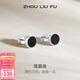 周六福（ZLF） S925銀飾耳釘女黑色瑪瑙優(yōu)雅氣質(zhì)高級感耳飾送禮T 耳飾一對