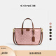 蔻馳（COACH）新款女士經(jīng)典標志TAXI 21號托特包單肩斜挎包通勤女包高級感 B4/粉色 貂棕色