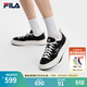 FILA 斐樂(lè )男鞋百搭帆布鞋2026夏新款巖行鞋1+時(shí)尚小白鞋運動(dòng)休閑鞋 黑/奶白-BG 40