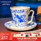 Lomonosov俄皇茶具童話(huà)城堡1杯1碟咖啡杯硬瓷藝術(shù)描畫(huà)進(jìn)口陶瓷高顏值瓷器 踏雪馬車(chē)馬克杯碟360ml