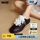 MIO米奧蕾絲德訓鞋2026春季新款薄底珍珠單鞋運動(dòng)鞋芭蕾皮鞋女鞋 黑色 38 (240mm)