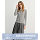 獨束大碼女裝假兩件針織開(kāi)衫2025春季新款疊穿微胖mm百搭顯瘦上衣 星辰灰 4XL (尺碼：6)