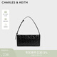 CHARLES&KEITH簡(jiǎn)約編織單肩小方包腋下包生日禮物送女友CK2-20271571 Noir黑色 M