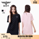 BOY LONDON【沁粉佳人】春夏女款T恤裙滿(mǎn)印潮牌直筒連衣裙W17906 黑色 M