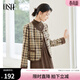 歐莎（OSA）咖色格子毛呢外套2025年新款女美拉德深秋初冬小個(gè)子外套 咖色格子 L