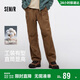 森馬（Semir）休閑褲男工裝褲寬松直筒褲子秋季戶(hù)外長(cháng)褲純棉松緊腰101524127112