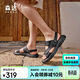 森達沙灘鞋男夏季商場(chǎng)同款兩穿休閑涼鞋1XA01BL5 黑色 39