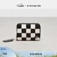 蔻馳（COACH）/蔻馳之城棋盤(pán)格Upcrafted環(huán)繞式拉鏈錢(qián)包 黑色/白堊色