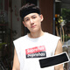 艾梵妮（Eyefanniy） 韓版潮男士運動(dòng)發(fā)帶束頭帶發(fā)箍頭飾寬邊發(fā)飾寶寶頭套飾品兒童頭 13#純黑色