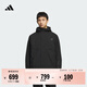 adidas拒水防風(fēng)加絨休閑連帽夾克外套男裝秋冬阿迪達斯輕運動(dòng)   黑色   2XL
