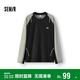 森馬（Semir）長(cháng)袖T恤男冬季拼色運動(dòng)打底t恤寬松2025時(shí)尚印花上衣10A725101102