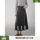 ELLE學(xué)院風(fēng)高腰百褶半身裙女2025冬季新款設計感時(shí)髦通勤a字長(cháng)裙 深灰 【預售】 L