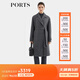 PORTS寶姿女裝秋季新款時(shí)尚復古雙排扣毛呢大衣 灰色混色 XL （10）