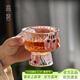 高茗 貓咪杯情侶茶杯主人杯玻璃杯高顏值女士喝茶杯子單個(gè)高端高腳茶具 萌貓杯【粉】120ml