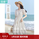 茵曼（INMAN）法式度假小個(gè)子套裝連衣裙2026夏女裝新品高檔白色中長(cháng)裙子 悠蘭杏 S
