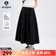 Navigare意大利小帆船防曬涼感半身裙春秋季時(shí)尚A字裙休閑簡(jiǎn)約百搭長(cháng)裙 暗夜黑 L
